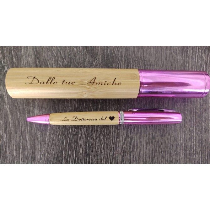 Penna In Bamboo E Astuccio In Metallo 12