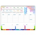 Planning Settimanale A4 2026, 21x30 cm, 55 Fogli, Spiralato con Calendario Annuale, Design Acquerello 2