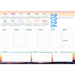 Planning Settimanale A4 2026, 21x30 cm, 55 Fogli, Spiralato con Calendario Annuale, Design Tramonto 2 2