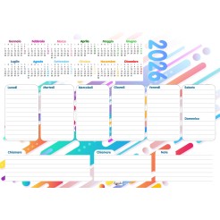 Planning Settimanale A4 2026, 21x30 cm, 55 Fogli, Spiralato con Calendario Annuale, Design Linear 2 2