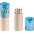 Set 5 Pezzi  Composto Da 12 Mini Matite PERSONALIZZATO Con Temperino E Astuccio Azzurro 2