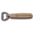 Generico Apribottiglie Classico in Acciaio con Manico in Legno, 14 cm, Design "Bevi ma non troppo!", Colore Legno Chiaro 3