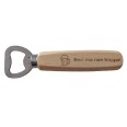 Generico Apribottiglie Classico in Acciaio con Manico in Legno, 14 cm, Design "Bevi ma non troppo!", Colore Legno Chiaro 4