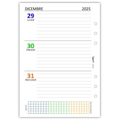 Ricambio Agenda Settimanale A5, 15x21cm, 2026 ,   6 Fori, Carta 90gr, Layout con Griglia Appunti 2 2