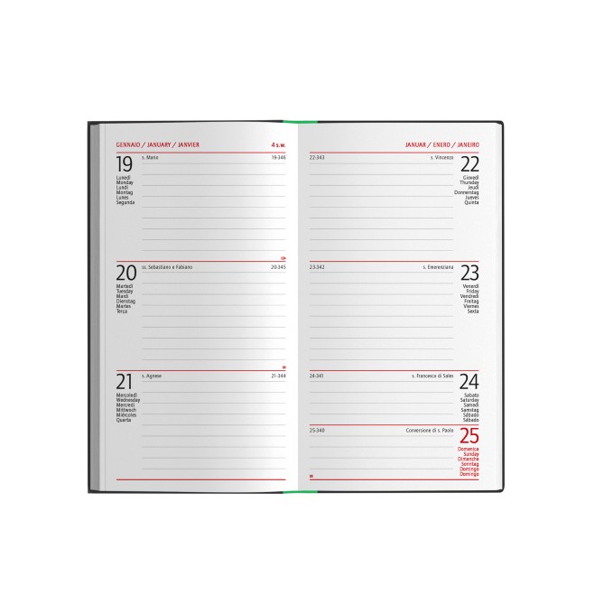 Agenda settimanale tascabile 2026 termovirante 9x15cm con tasca 6