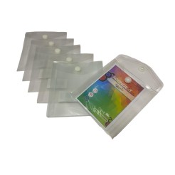 Buste Con Bottone Trasparenti 6 Pezzi - 10 x 11,5 cm - Bottone In Plastica 2