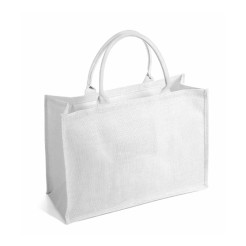 Borsa Arianna in juta tinta laminata con manici in corda da 50cm, chiusura zip e taschino interno - Dimensioni 48x34x19. 6 2