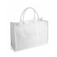 Borsa Arianna in juta tinta laminata con manici in corda da 50cm, chiusura zip e taschino interno - Dimensioni 48x34x19. 1