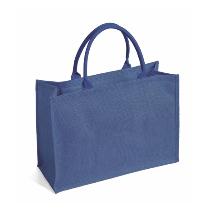 Borsa Arianna in juta tinta laminata con manici in corda da 50cm, chiusura zip e taschino interno - Dimensioni 48x34x19. 3