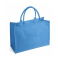 Borsa Arianna in juta tinta laminata con manici in corda da 50cm, chiusura zip e taschino interno - Dimensioni 48x34x19. 9
