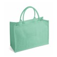 Borsa Arianna in juta tinta laminata con manici in corda da 50cm, chiusura zip e taschino interno - Dimensioni 48x34x19. 10