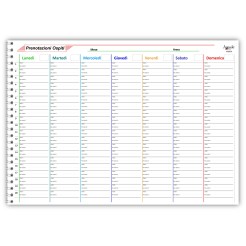 Planning da tavolo A3 spiralato PRENOTAZIONE OSPITI  - 20 ingressi per giorno - 30x42 cm  - 55 fogli 2