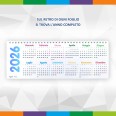 Calendario da Tavolo Trittico 2026, 3 Mesi a Vista, Formato 10x30 cm, Design Colorato con Mese Corrente al Centro 3