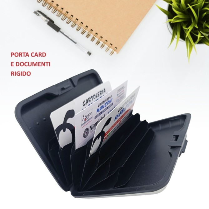 Porta Carte Di Credito E Bancomat Rigido Con Apertura A Soffietto In Plastica 6 Posti 4