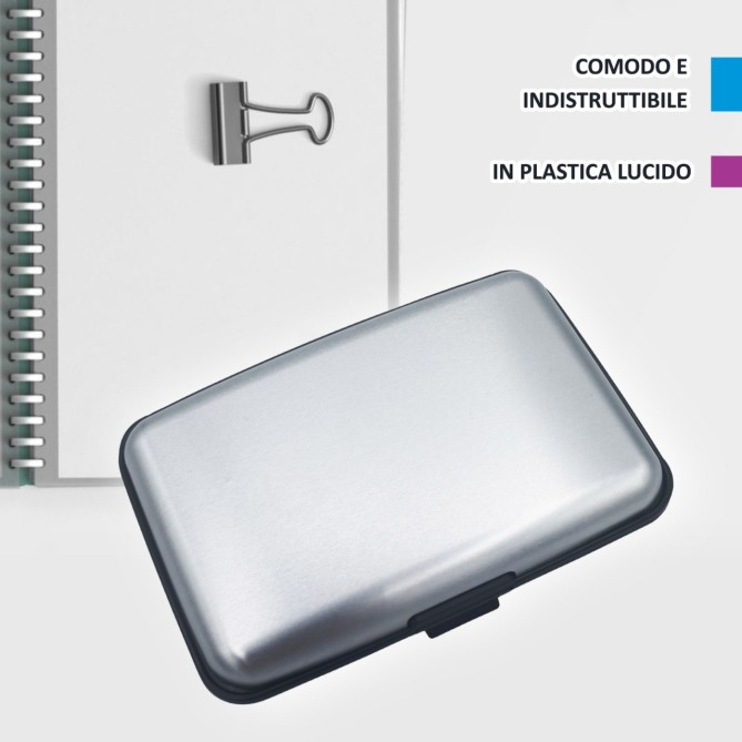 Porta Carte Di Credito Biglietti Da Visita In Plastica 6 Posti Silver 3