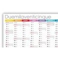 Calendario da muro annuale 365 giorni Multicolor 87x62cm unico foglio 3