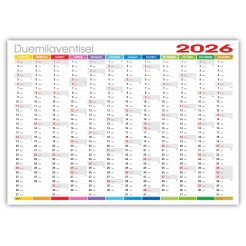 Calendario da muro 2026 annuale ARROTOLATO 365giorni multicolor 87x62cm unico foglio 3