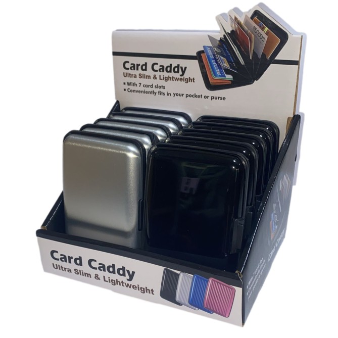 Espositore set Porta Card Rigido , Set da 20 Pezzi in Nero e Argento, 7 Scomparti a Soffietto 6
