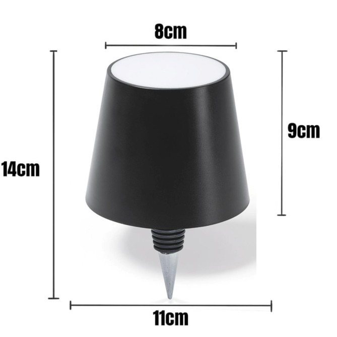 Tappo Per Bottiglie - forma di lampada con illuminazione a LED ricaricabile - cm 13x10,5x10,5 4