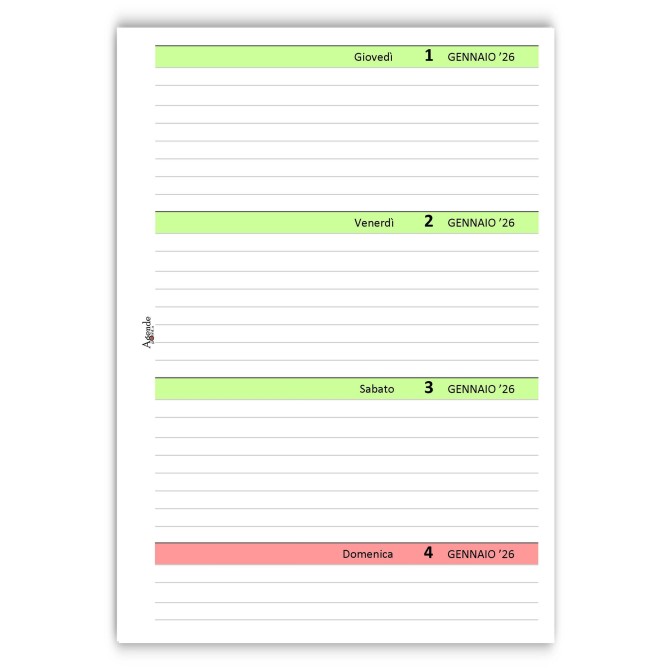 Agenda settimanale 2026 GREEN spiralata plastificata 15x21cm A5 verde 6