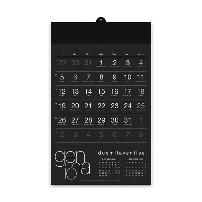 Calendario da muro 2 pz - 2026 Olandese BLACK - 31x49,5 cm 1