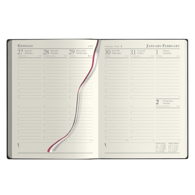 Agenda settimanale BUSINESS 2026 similpelle 21x26cm A4 agende del presidente marrone 5