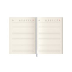 Ricambio agenda giornaliero NON DATATO a righe carta AVORIO cm 15x21 (A5) - cartonato con varie pagine note appunti 4