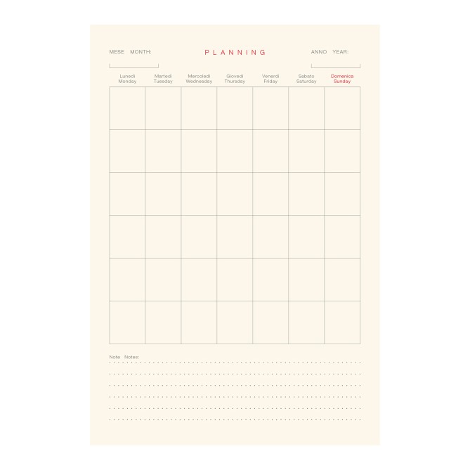 Ricambio agenda giornaliero NON DATATO a righe carta AVORIO cm 15x21 (A5) - cartonato con varie pagine note appunti 5