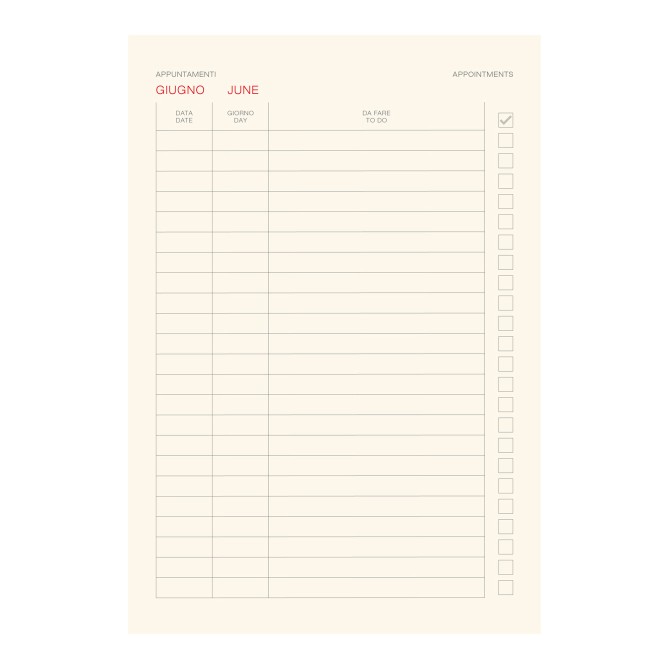 Ricambio agenda giornaliero NON DATATO a righe carta AVORIO cm 15x21 (A5) - cartonato con varie pagine note appunti 6