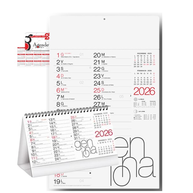Set calendario da muro olandense 2026 MODERN + 1da tavolo + 1 tascabile 1