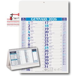 Set calendario da muro olandense 2026 BLU + 1da tavolo + 1 tascabile 1
