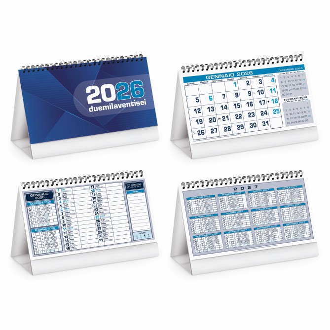 Set calendario da muro olandense 2026 BLU + 1da tavolo + 1 tascabile 2