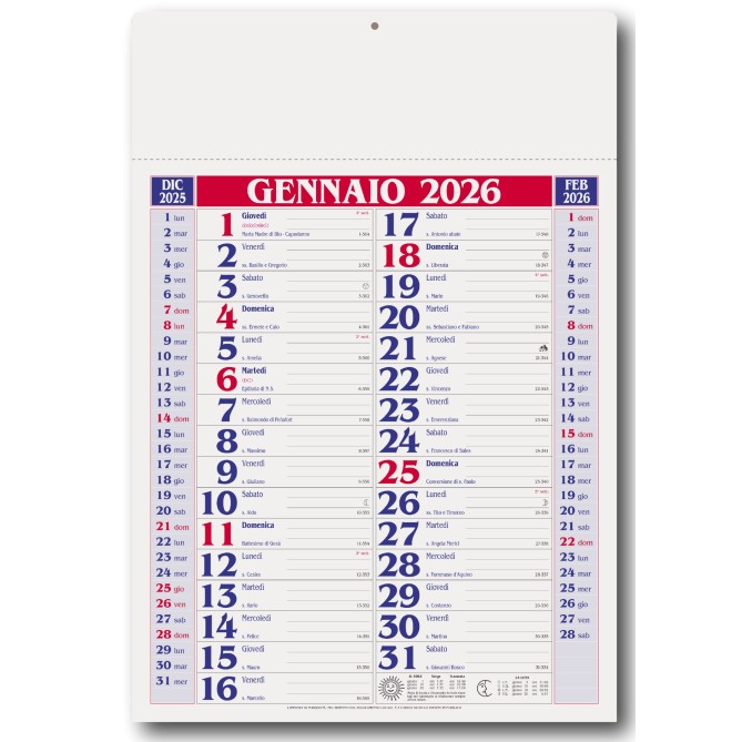 Set calendario da muro olandense 2026 ROSSO + 1da tavolo + 1 tascabile 3
