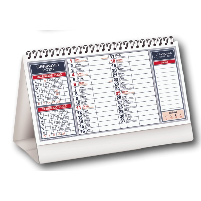 Set calendario da muro olandense 2026 ROSSO + 1da tavolo + 1 tascabile 5