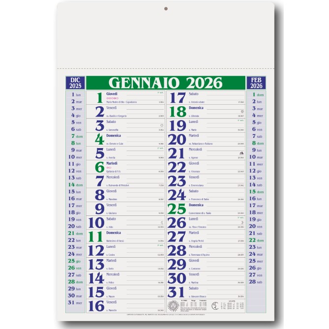 Set calendario da muro olandense 2026 VERDE + 1da tavolo + 1 tascabile 3