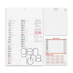 Calendario da muro 2026 olandese note sul retro mensile 12mesi moderno 30x47cm microperforato 2pz 1