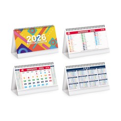 Calendario da tavolo 2026 triangolare mensile 12mesi multicolor 19x14cm spiralato 2pz 1