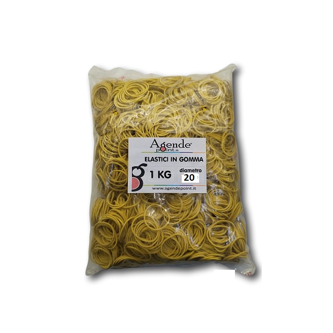 Elastici In Gomma Giallo Diametro 20 Mm Busta Da 1kg 1