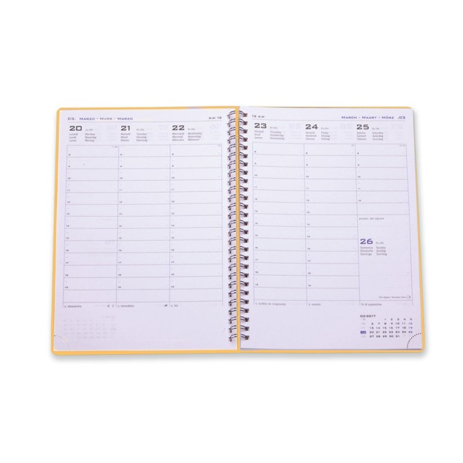 Agenda settimanale 2026 spiralata polipropilene 17x24cm AZZURRO 1