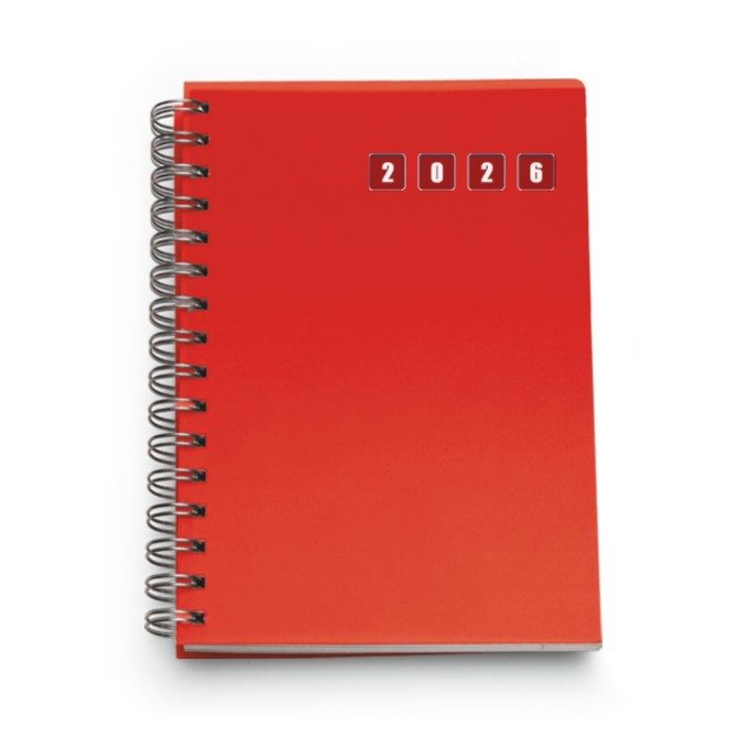 Agenda giornaliera 2026 spiralata polipropilene 15x21cm A5 rosso 1