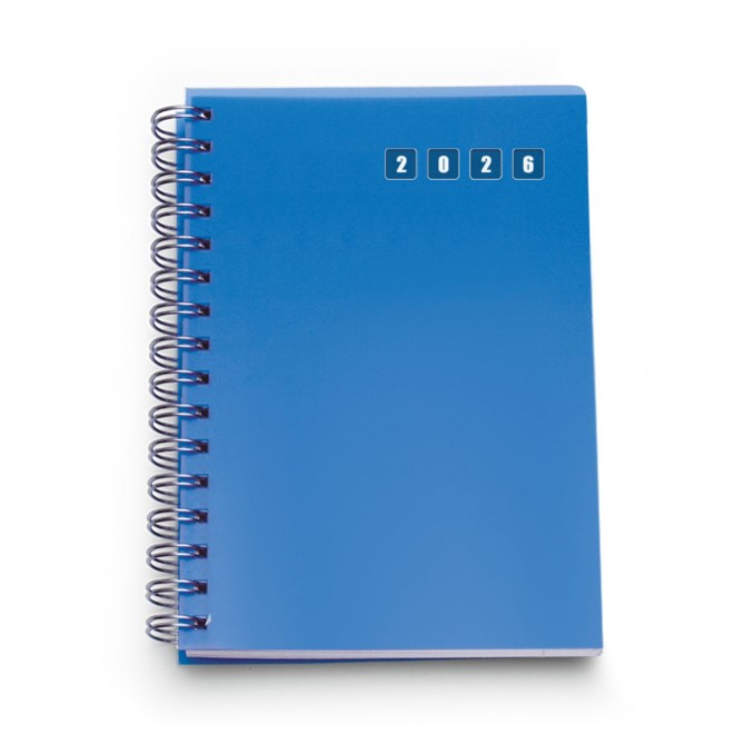 Agenda giornaliera 2026 spiralata polipropilene 15x21cm A5 AZZURRO 2