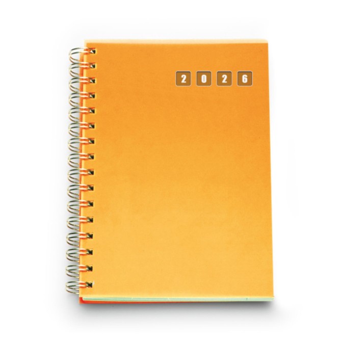 Agenda giornaliera 2026 spiralata polipropilene 15x21cm A5 ARANCIONE 2