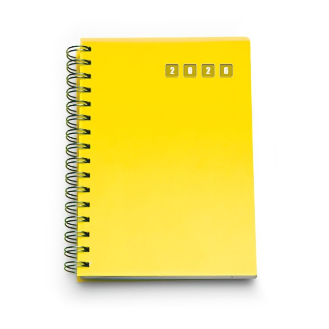 Agenda giornaliera 2026 spiralata polipropilene 15x21cm A5 GIALLO 2