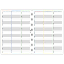 Agenda Settimanale Spiralata 2026, A4 21x30 cm, Copertina Morbida Plastificata, Oraria 15 Min,dal lunedì al sabato 4