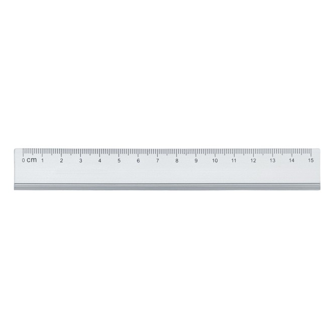 Righello in Alluminio, 15 cm, Profili Smussati Antigraffio, Silver 1