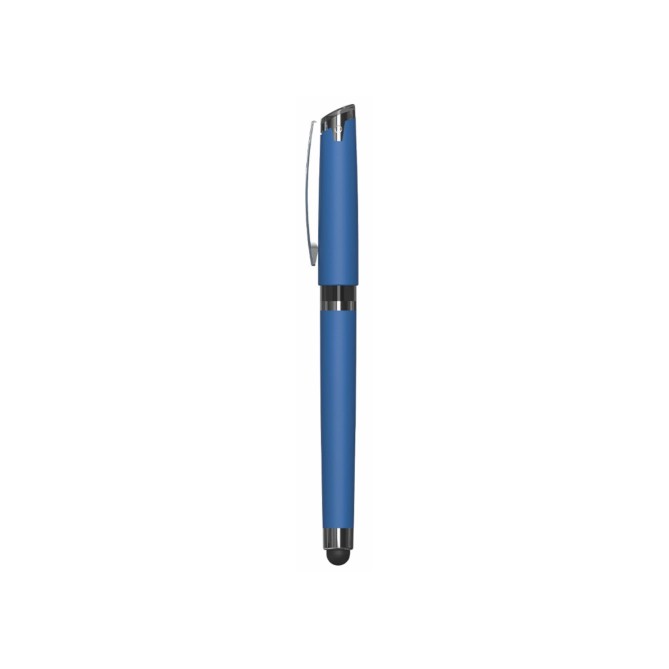 Penna roller in plastica 2 PZ - con finitura soft touch e cappuccio  - cm 14 1