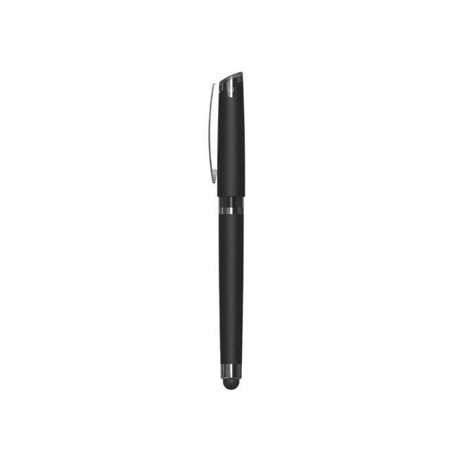 Penna roller in plastica 2 PZ - con finitura soft touch e cappuccio  - cm 14 4