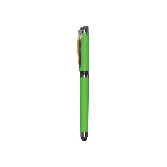 Penna roller in plastica 2 PZ - con finitura soft touch e cappuccio  - cm 14 7