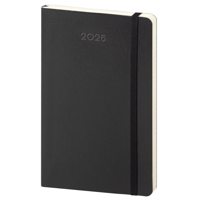 Agenda Settimanale 2026, 13x21 cm, Copertina Flessibile Nera, 150 Pagine, Interno Avorio con Tasca e Adesivi 7