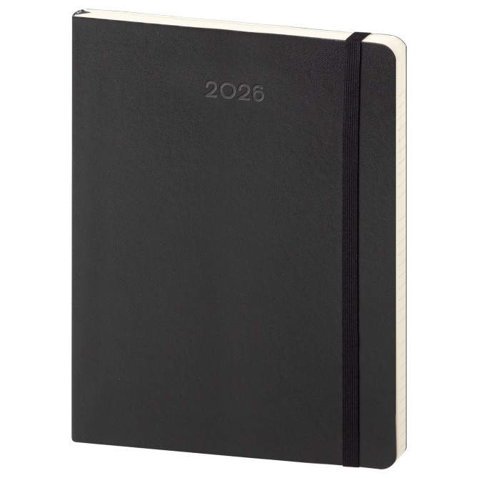 Agenda Settimanale 2026, 17x24 cm, Copertina Flessibile Nera, 150 Pagine, Interno Avorio con Tasca e Adesivi 8